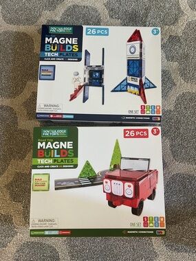 RMS Knowledge Factory Magnetic Tile Set Bundle: Road Trip and Rocket